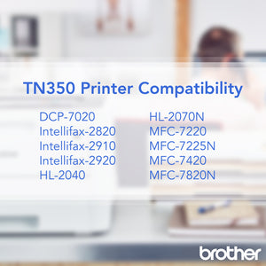 Tóner Brother TN-350 Negro, 2.500 Páginas