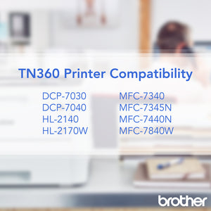 Tóner Brother Tóner TN-360 Negro Ultra Alto Rendimiento Negro, 2.600 Páginas