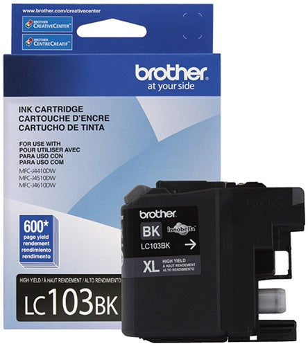 Cartucho Brother LC103BK Negro, 600 Páginas