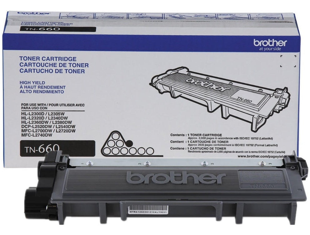 Tóner Brother TN-660 Alto Rendimiento Negro, 2.600 Páginas