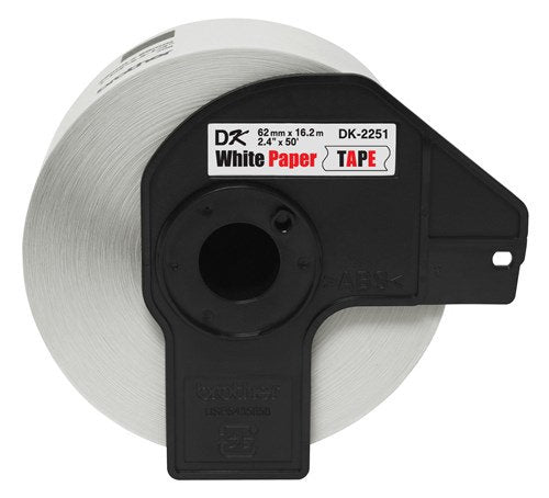 Cinta Brother DK-2251 Negro y Rojo sobre Blanco, 6.2cm x 15.2m