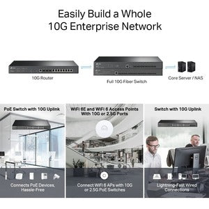 Router TP-Link VPN ER8411, Alámbrico, 10/100/1000 Mbit/s, 10x RJ-45
