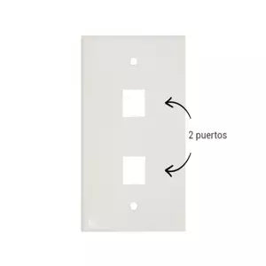 Enson Placa de Pared Universal, 2 Puertos, sin Jack, Blanco
