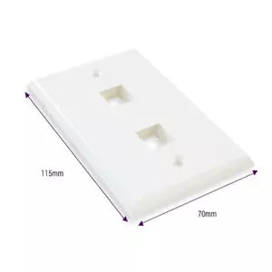 Enson Placa de Pared Universal, 2 Puertos, sin Jack, Blanco