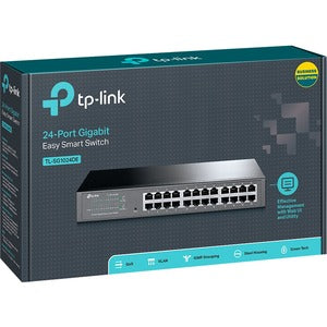 Switch TP-Link Gigabit Ethernet Easy Smart, 24 Puertos 10/100/1000Mbps, 8000 Entradas, 48 Gbit/s - Administrable