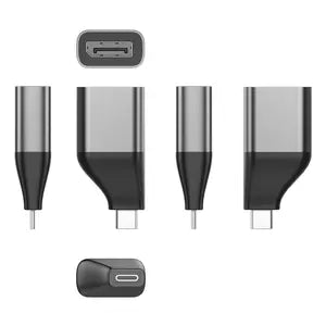 BRobotix Adaptador USB-C Macho - DisplayPort Hembra, Negro/Gris