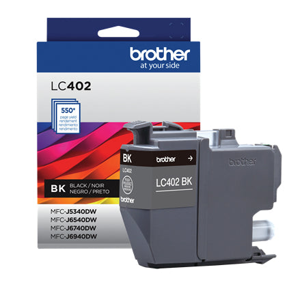 Cartucho Brother LC402BK Negro, 550 Páginas