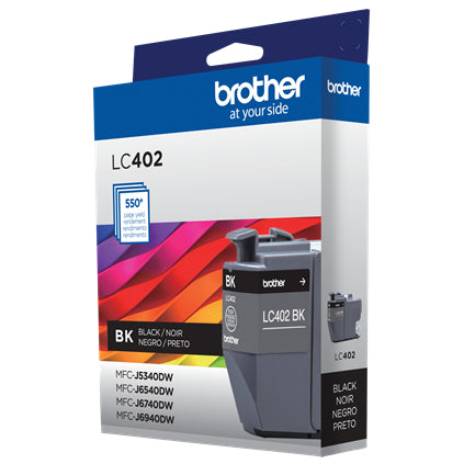 Cartucho Brother LC402BK Negro, 550 Páginas