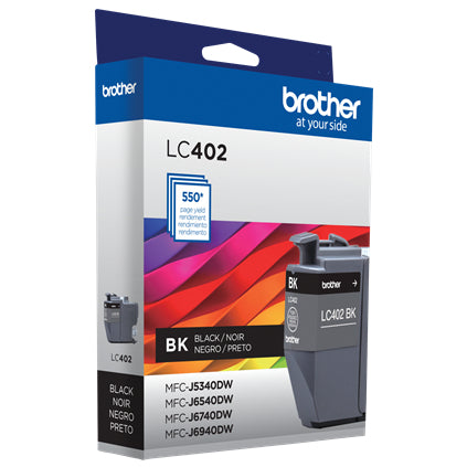 Cartucho Brother LC402BK Negro, 550 Páginas