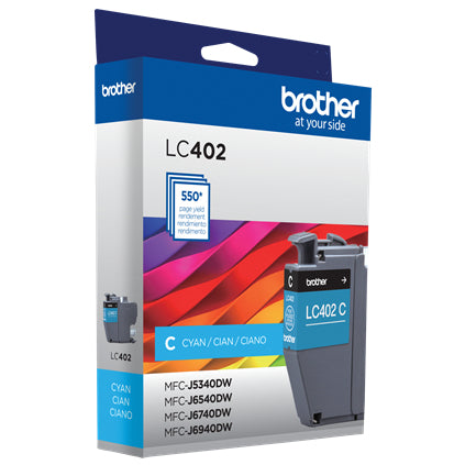Cartucho Brother LC402C Cian, 550 Páginas