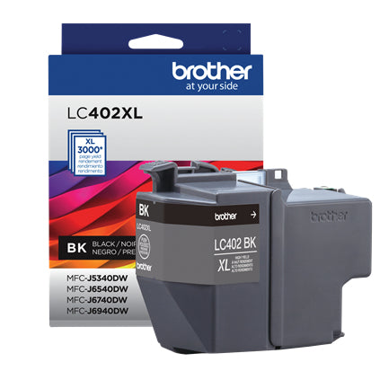 Cartucho Brother LC402XL Alto Rendimiento Negro, 3000 Páginas