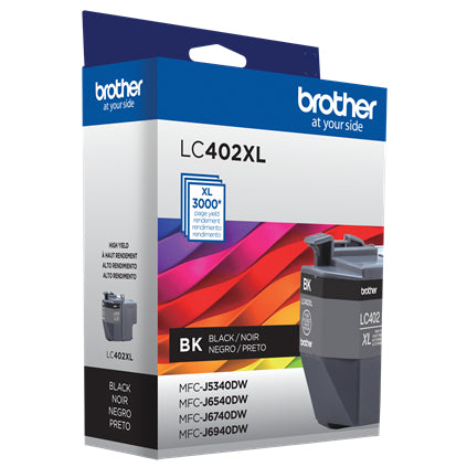 Cartucho Brother LC402XL Alto Rendimiento Negro, 3000 Páginas
