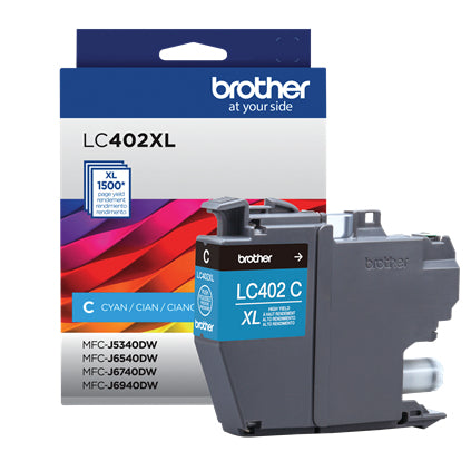 Cartucho Brother LC402XL Alto Rendimiento Cian, 1500 Páginas