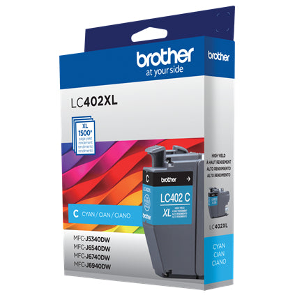 Cartucho Brother LC402XL Alto Rendimiento Cian, 1500 Páginas