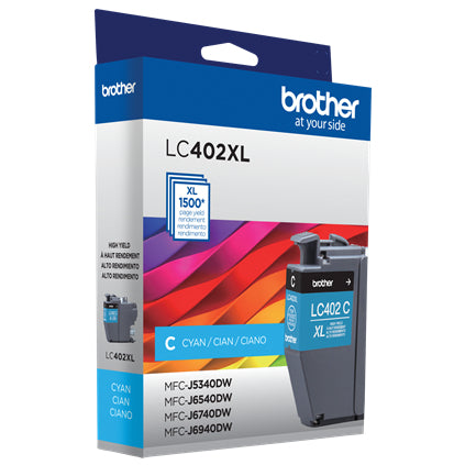 Cartucho Brother LC402XL Alto Rendimiento Cian, 1500 Páginas