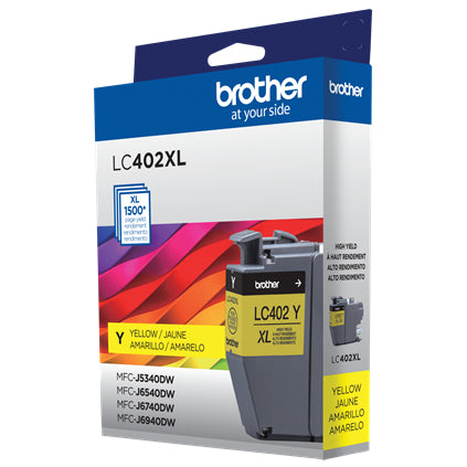 Cartucho Brother LC402XLYS Alto Rendimiento Amarillo, 1500 Páginas