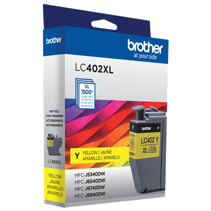 Cartucho Brother LC402XLYS Alto Rendimiento Amarillo, 1500 Páginas