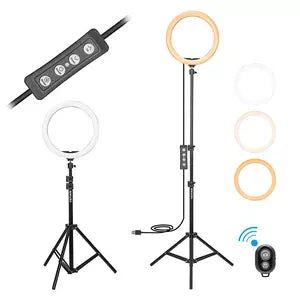 Yeyian Aro de Luz para Celular con Tripié Gimli Serie 2000, Blanco/Blanco Cálido/Cálido, 12