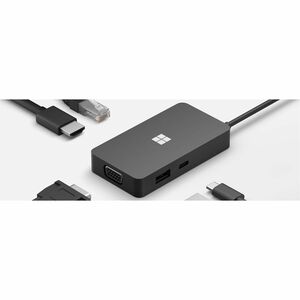 Microsoft Hub USB-C, 1x VGA, 1x USB 3.0, 1x USB-C, Negro
