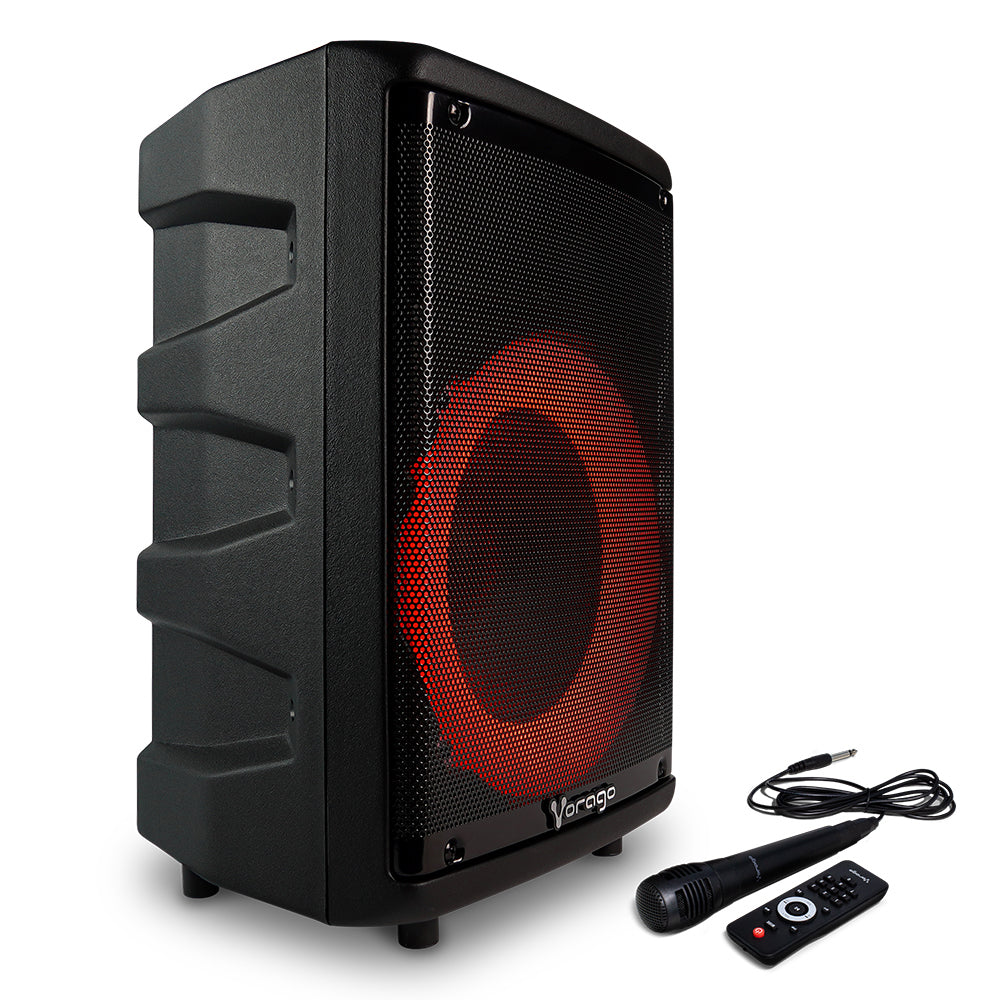 Vorago Bafle KSP-302, Bluetooth, Inalámbrico, 30W RMS, USB 2.0, Negro ? incluye Micrófono y Control de Mando