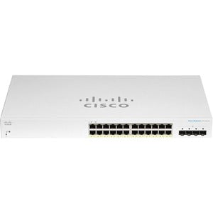 Cisco Switch CBS220 Administrable Smart Capa 2, 24 puertos Gigabit Ethernet, PoE+ con 195W totales,