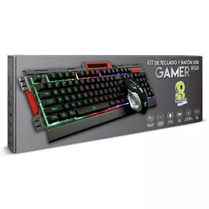 Kit Gamer de Teclado y Mouse BRobotix 188533-2, Alámbrico, USB, Negro (Español)