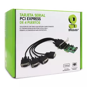 BRobotix Tarjeta PCI Express Serial de 4 Puertos, RS-232