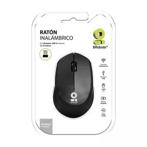 Mouse Ergonómico BRobotix Óptico 6000762, Inalámbrico, USB, 1000DPI, Negro