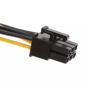 BRobotix Cable de Poder PCI-E 6-pin Macho - 2 x PCI-E 6-pin Hembra, 20.7cm, Amarillo/Negro