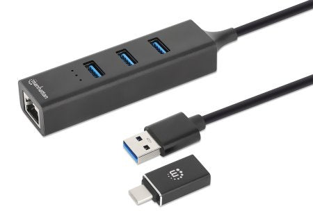 Adaptador USB V3.0 USB A/C a Red GB + Hub - 3 Total USB Port(s) - 3 USB 3.0 Port(s)1 Puerto(s) de