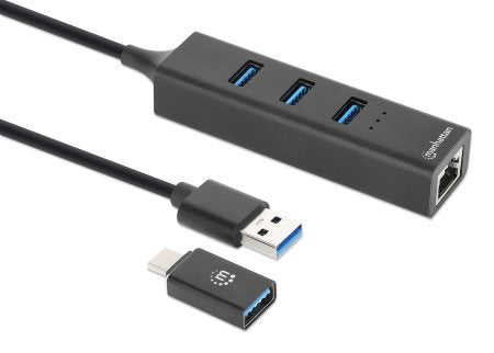 Adaptador USB V3.0 USB A/C a Red GB + Hub - 3 Total USB Port(s) - 3 USB 3.0 Port(s)1 Puerto(s) de