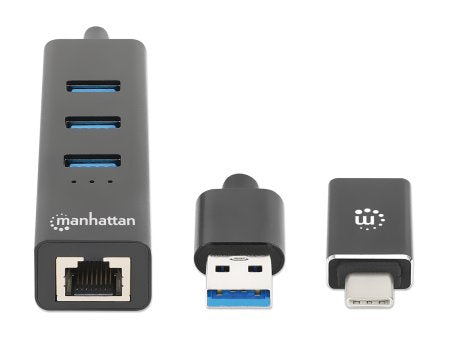 Adaptador USB V3.0 USB A/C a Red GB + Hub - 3 Total USB Port(s) - 3 USB 3.0 Port(s)1 Puerto(s) de