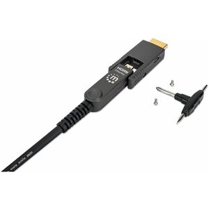 Manhattan Cable Óptico Activo HDMI Macho - HDMI Macho con conector Desmontable, 50 Metros, Negro