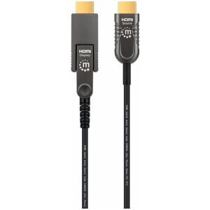 Manhattan Cable Óptico Activo HDMI Macho - HDMI Macho con conector Desmontable, 50 Metros, Negro