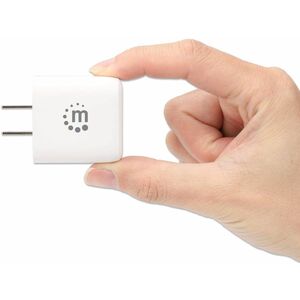 Manhattan Cargador de Pared, 20W, 1x USB 3.0, 1x USB C, Blanco