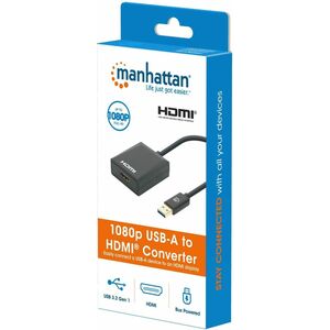 Manhattan Adaptador USB 3.0 Macho - HDMI Hembra, Negro