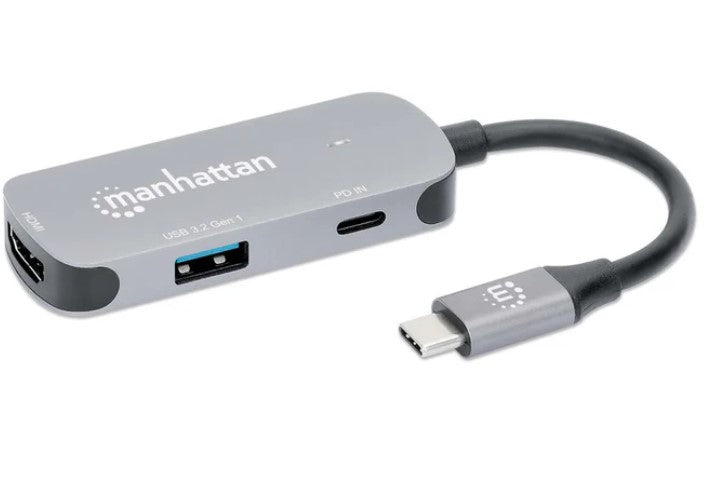 Manhattan Docking Station 130707 USB C, 1x USB, 1x USB C, 1x HDMI, Gris