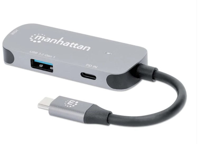 Manhattan Docking Station 130707 USB C, 1x USB, 1x USB C, 1x HDMI, Gris