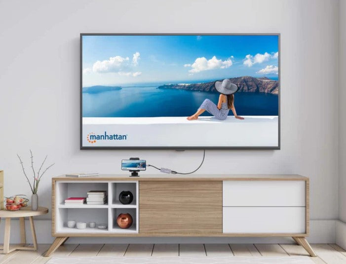 Manhattan Docking Station 130707 USB C, 1x USB, 1x USB C, 1x HDMI, Gris