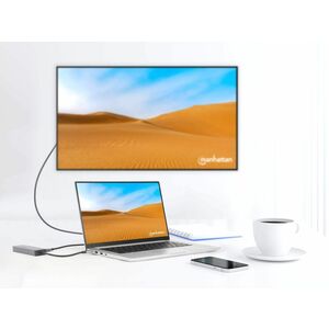 Manhattan Docking Station 153928 USB C, 2x USB 3.2, 1x USB C, 1x HDMI, SD/MicroSD, Plata