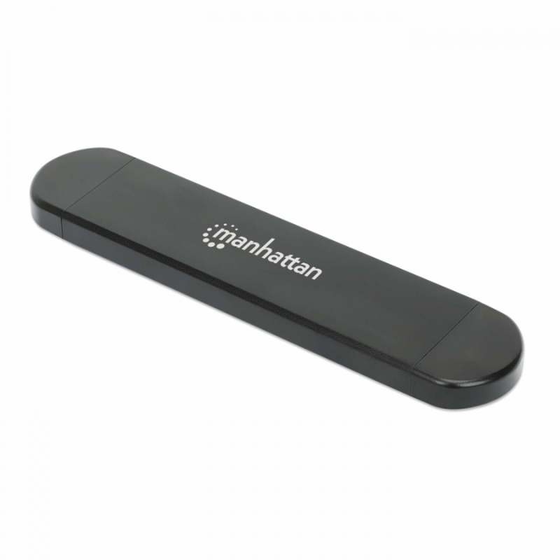 Manhattan Gabinete de SSD M.2, USB-A/USB-C, Negro