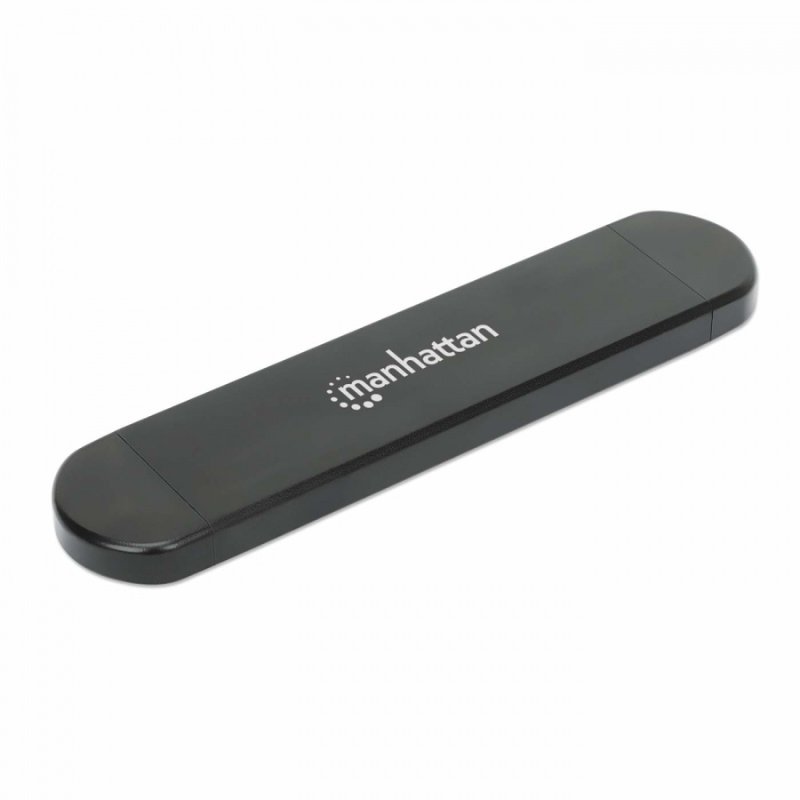 Manhattan Gabinete de SSD M.2, USB-A/USB-C, Negro