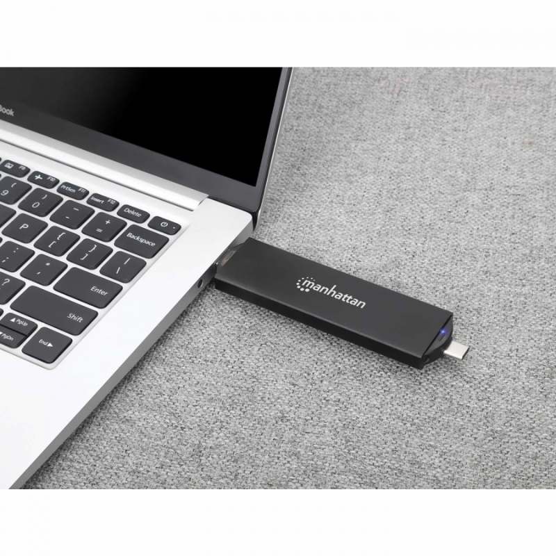 Manhattan Gabinete de SSD M.2, USB-A/USB-C, Negro