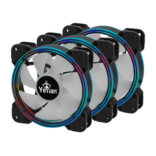 Ventilador Yeyian Typhoon LII Master, 3x 120mm, 1300RPM, ARGB, Negro