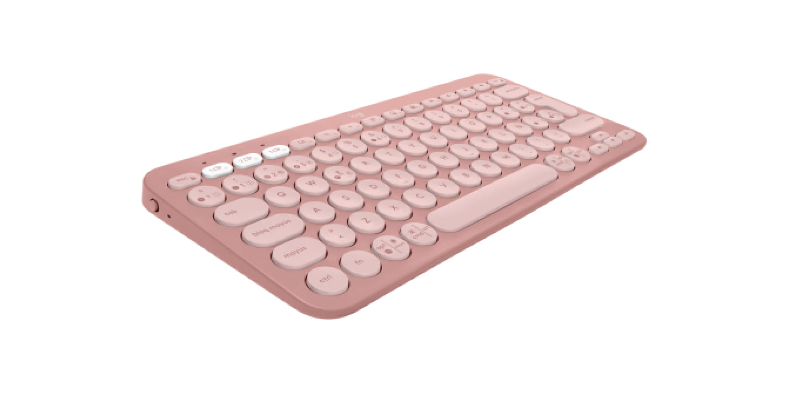 Teclado Logitech PEBBLE KEYS 2 K380S, Inalámbrico, Bluetooth, Rosa (Inglés)