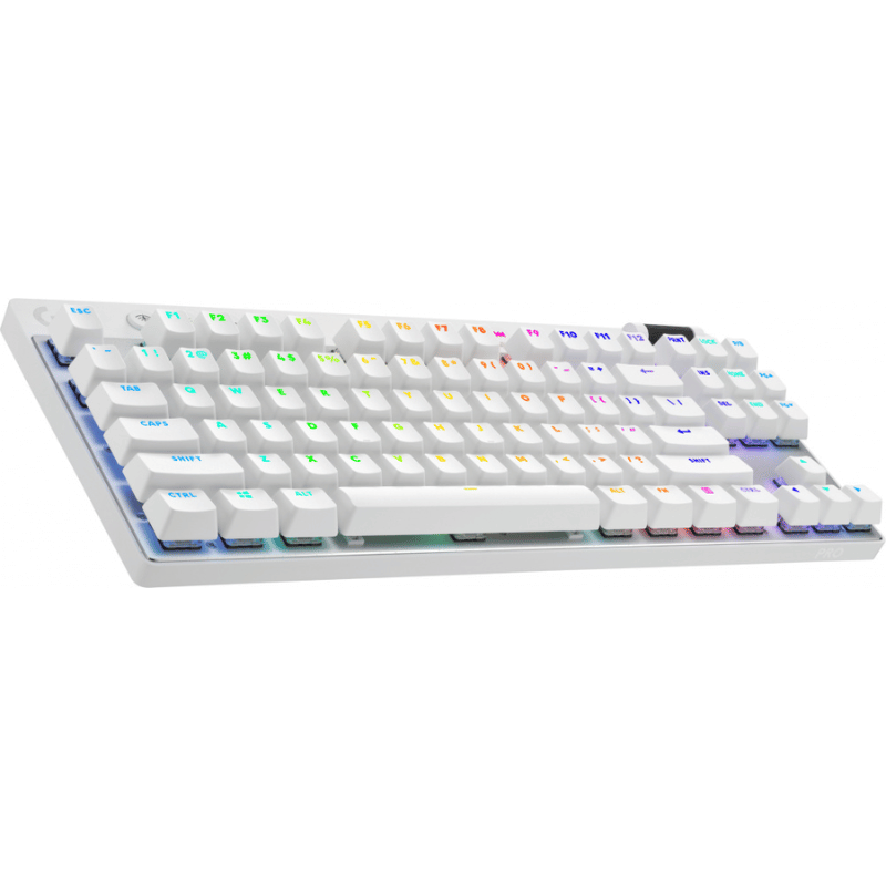 Logitech Teclado Gamer PRO X TKL, Mecánico, Switch GX Brown, Inalámbrico, Blanco (Inglés)