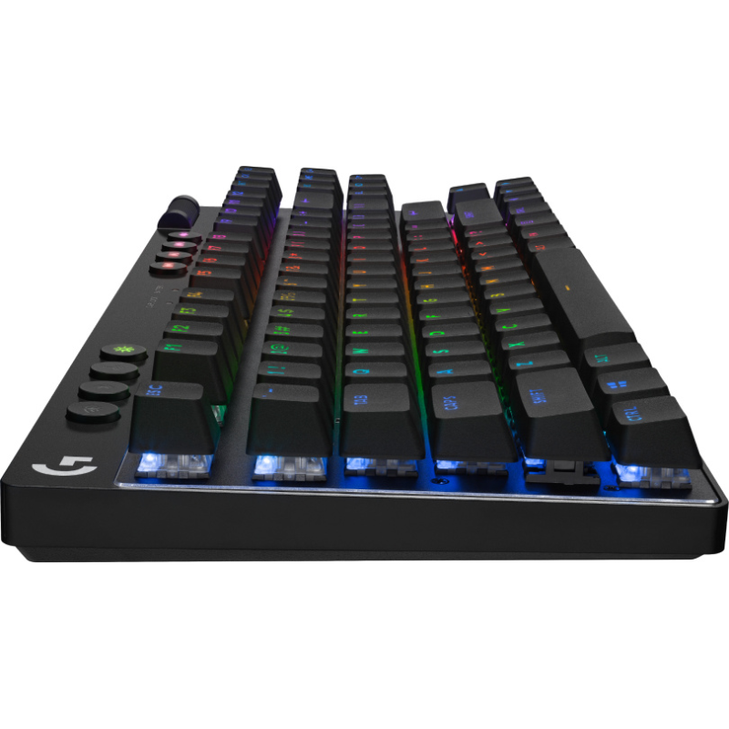 Logitech Teclado Gamer PRO X TKL, Mecánico, Switch GX Brown, Inalámbrico, Negro (Inglés)