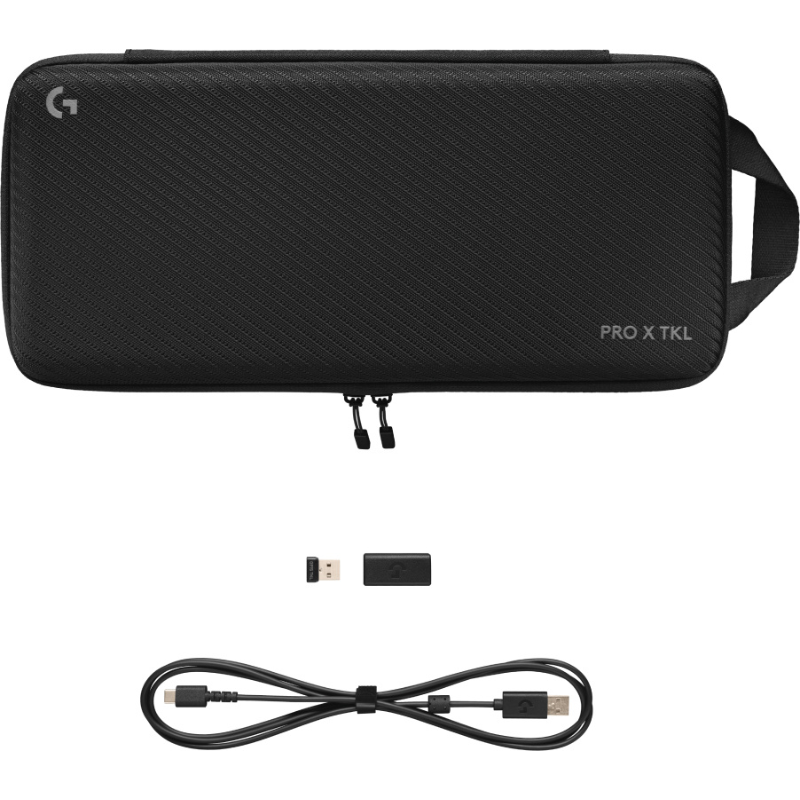 Logitech Teclado Gamer PRO X TKL, Mecánico, Switch GX Brown, Inalámbrico, Negro (Inglés)