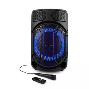 Vorago Bafle con Karaoke KSP-502, Bluetooth, Alámbrico/Inalámbrico, 80W RMS, USB 2.0, Negro - incluye Micrófono