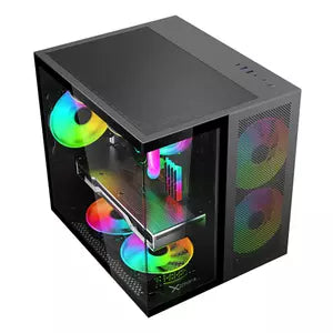 Gabinete Xzeal CXi1, Mini-Tower, Micro-ATX/Mini-ITX, USB 2.0/3.0, sin Fuente, 3 Ventiladores Instalados, Negro